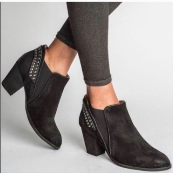 Jeffrey Campbell Kabru Suede Leather Studded Ankle Booties - Picture 1 of 12
